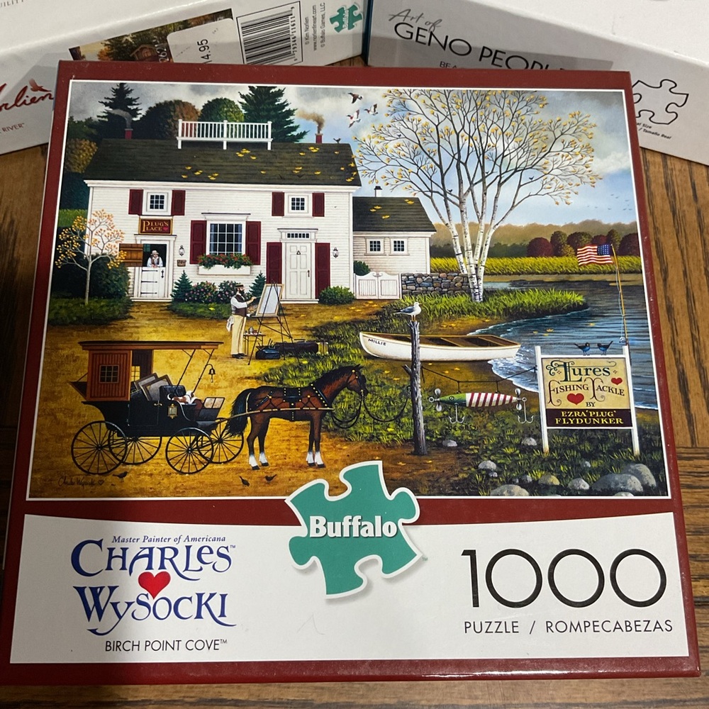 3 Buffalo 1000-Piece Puzzles ๐งฉ birch pt cove, beach camp, peace like a river - Picture 2 of 6
